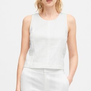 NWT Banana Republic White Linen Blend Sleeveless Top Size S